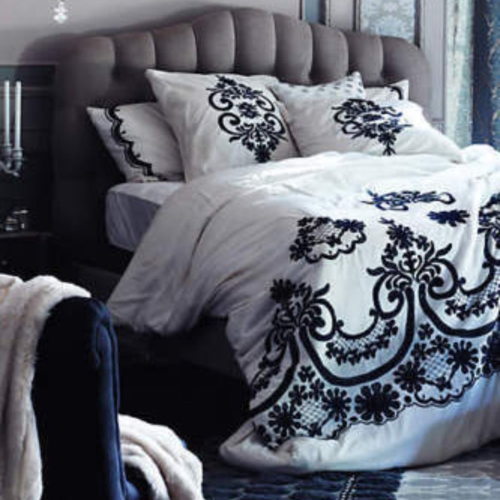 ANTHROPOLOGIE SAMIRAH EMBROIDERY QUEEN DUVET COVER
